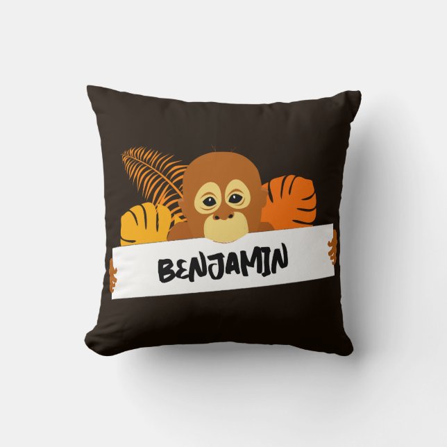 Coussin Dessin de bébé Orangoutan (Recto)