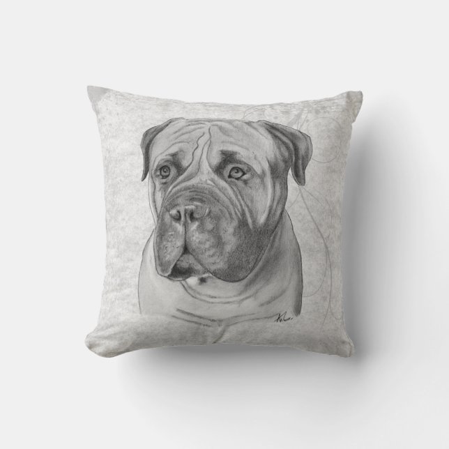 Coussin Dessin de Bullmastiff (Recto)