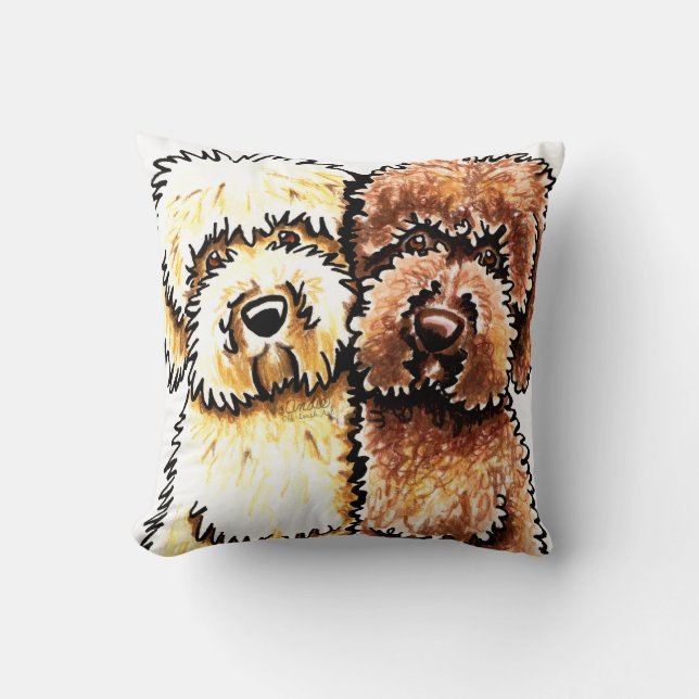 Coussin Dessin de caniches au chocolat à la crème (Recto)