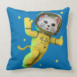 Coussin Dessin de chat astronaute