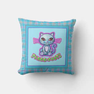Coussin Dessin de chat plaqué transparent réversible