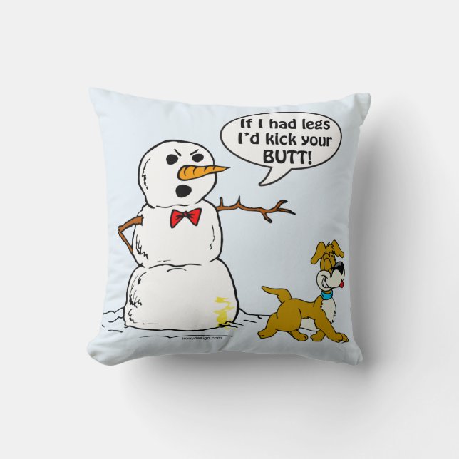 Coussin Dessin de Chien Pees sur Snowman (Recto)