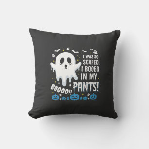 Coussin Dessin de fantôme d'Halloween J'ai fait peur à mon