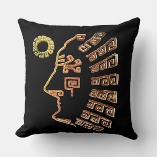 Coussin Dessin de Machu Picchu de style moderne sur fond n