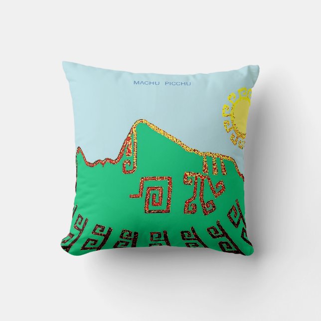 Coussin Dessin de Machu Picchu élégant (Recto)