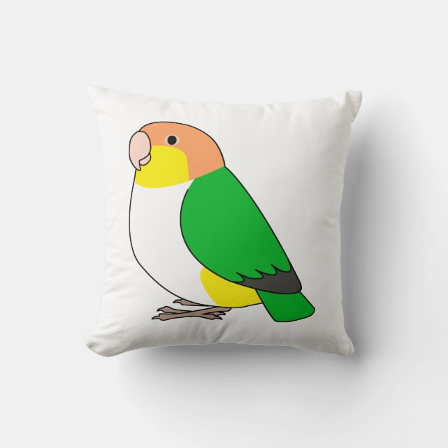 Coussin Dessin de perroquet caïque bouffant (Recto)