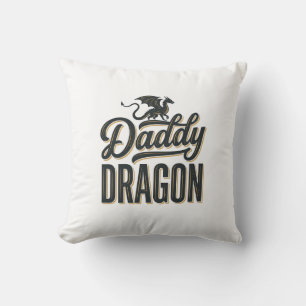 Coussin Dessin de t-shirt avec gravure vintage de papa dra