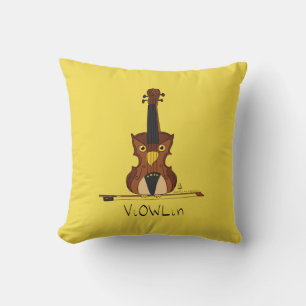 Coussin Dessin de violon amusant musicien