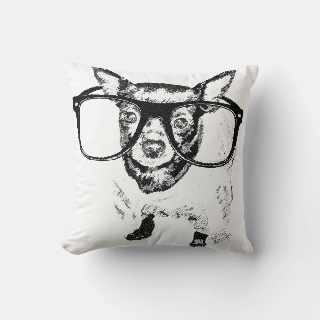Coussin Dessin d'illustration de chien de chiwawa (Recto)