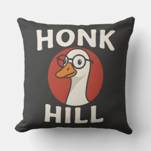 Coussin Dessin d'oie drôle de Honk Hill - Oiseau mignon et