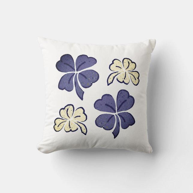 Coussin Dessin du Shamrock de fermeture violet (Recto)
