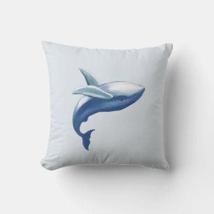 Coussin Dessin d'une baleine à bosse mignonne sautant hors