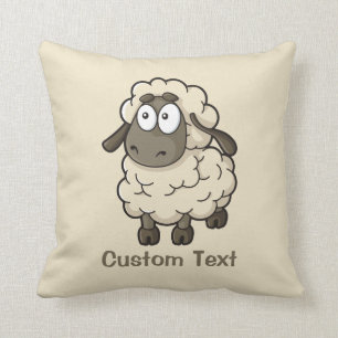 Coussin Dessin en mouton beige