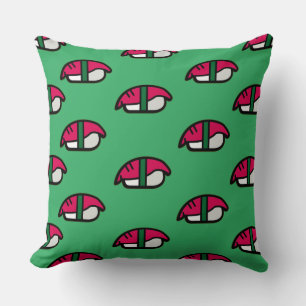 Coussin Dessin Kawaii Sushi, Riz de Poisson et Algues
