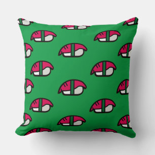 Coussin Dessin Kawaii Sushi, Riz de Poisson et Algues