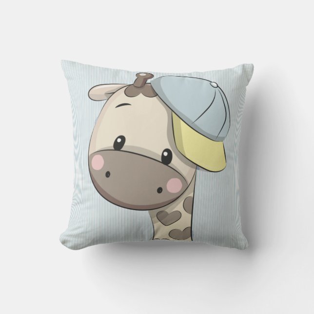 Coussin Dessin personnalisé Baby Boy Giraffe Jeu d'oreille (Recto)