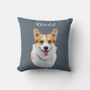 Coussin Dessin personnalisé Welsh Corgi Dog