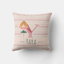 Dessin personnalisé Y en rose poudré de ballerine