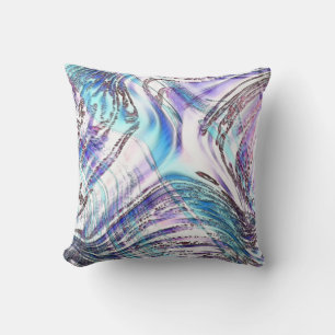 Coussin Dessins d'huîtres bleus, croisés et tordus
