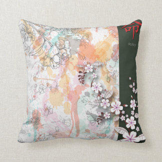 Coussin destin oriental fleuri splash vecteur