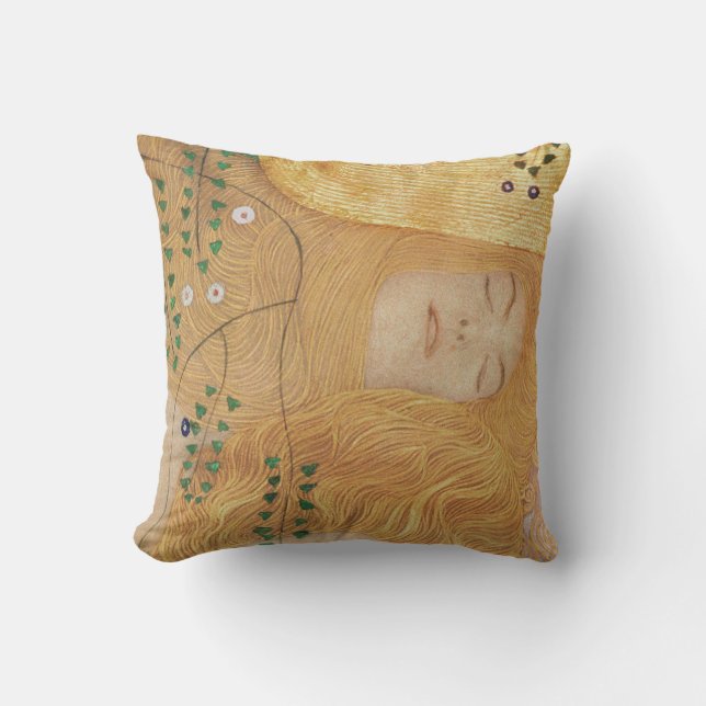 Coussin Détail de Gustav Klimt | des serpents de l'eau I (Recto)