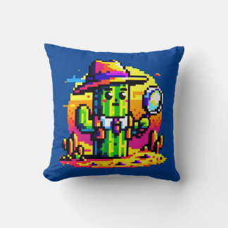 Coussin Détecteur de cactus 8 bits - Mystère de pixels rét