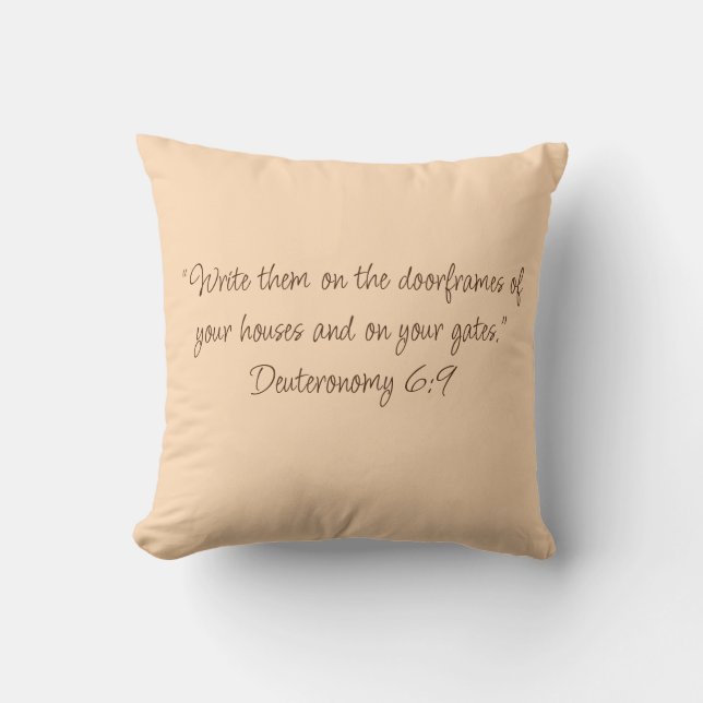 Coussin Deutéronome 6:9 Écriture biblique Fondée sur la fo (Recto)