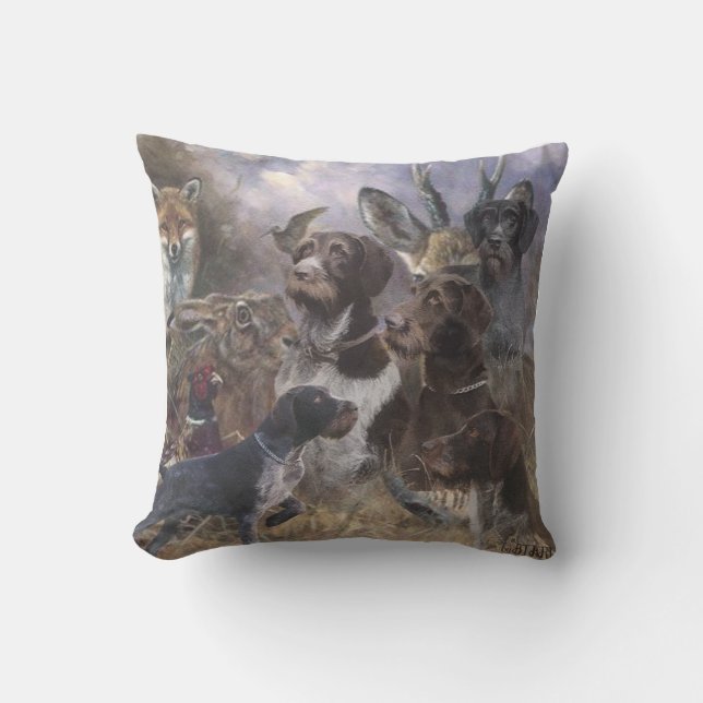 Coussin Deutsch Drahthaar Poster À poils durs allemand (Recto)