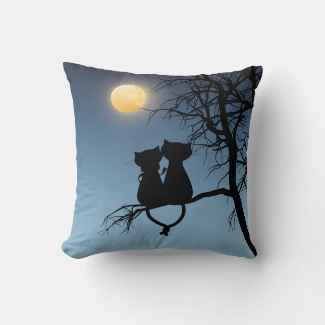 Coussin Deux Amoureux Chat Niveau A Coton Jeu d'Oreiller 1 (Recto)