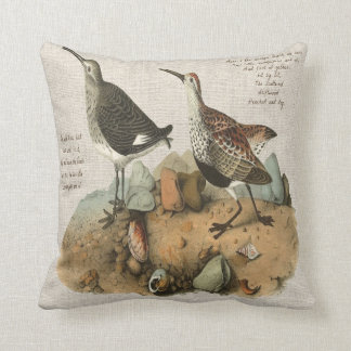 Coussin Deux bécasseaux avec le poème supplémentaire