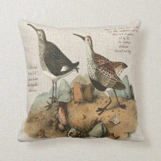 Coussin Deux bécasseaux avec le poème - version de coton