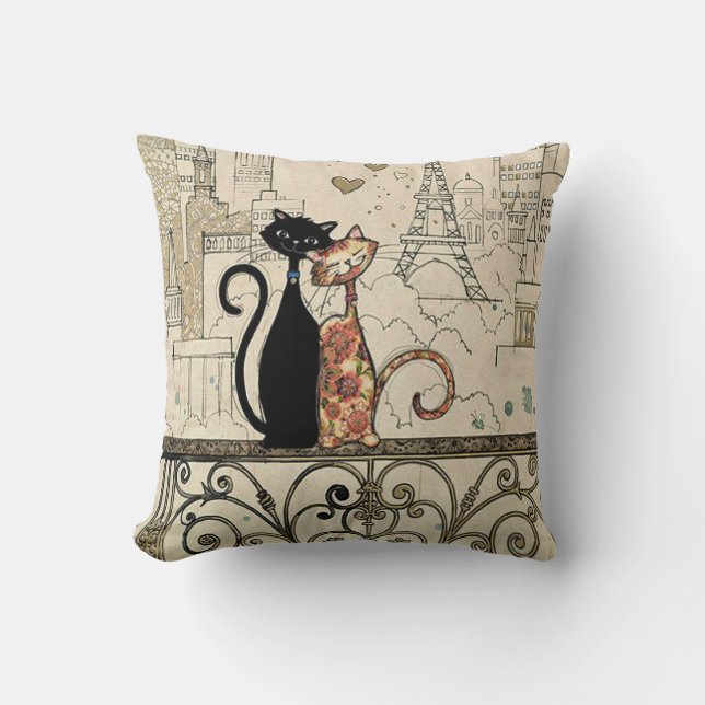 Coussin Deux chats amoureux (Recto)