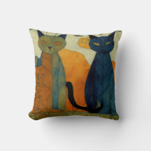 Deux chats impressionnistes modernes