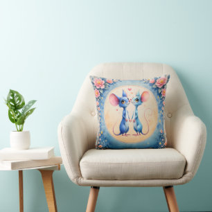 Coussin Deux cœurs, un amour – Les souris mariés.