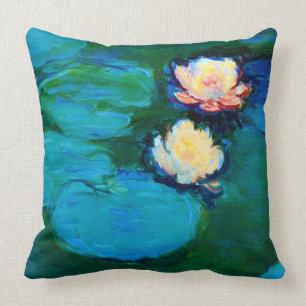 Coussin Deux Fleurs Lys D'Eau Claude Monet Fine Art