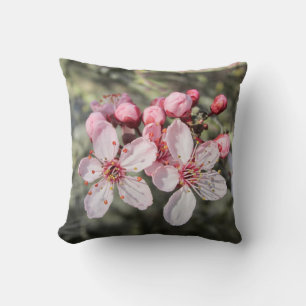 Coussin Deux Fleurs Roses Atteignent L'Extrémité.