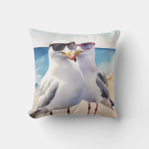 Coussin Deux Mignons Mouettes En Amour