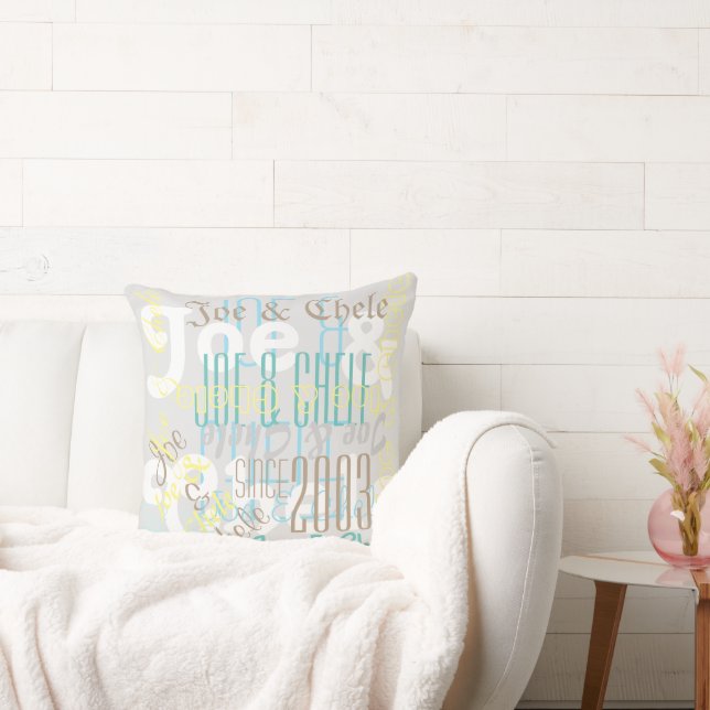 Coussin Deux noms Polyester Throw Pillow Custom Pillow 20" (Canapé)