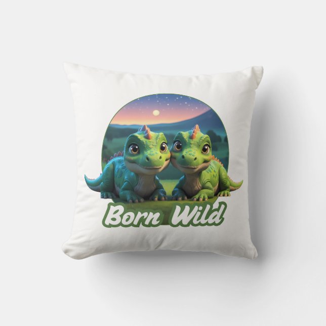 Coussin Deux petits dinos (Recto)