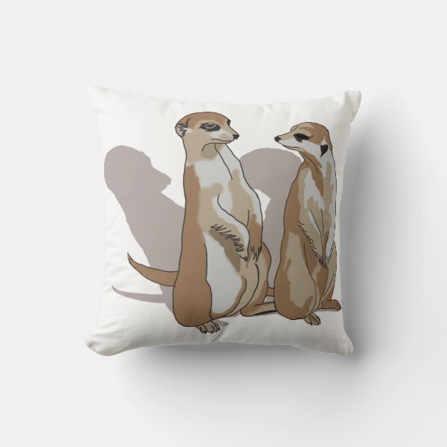 Coussin Deux Terriens avec des ombres (Recto)