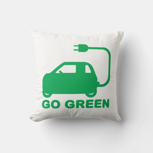 Coussin Devenez écolo ~ Conduite de voitures électriques (Recto)