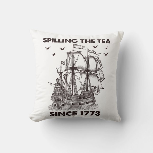Coussin Déverser Le Thé Depuis 1773 4 juillet patriotique (Recto)