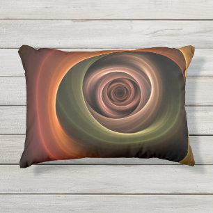 Coussin D'extérieur 3D Spirale Abstraite couleurs chaudes Art fractal 