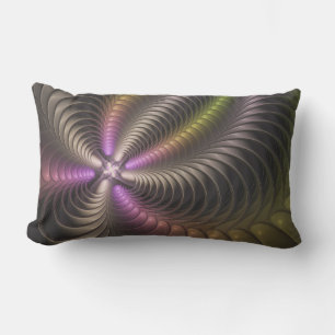 Coussin D'extérieur Abstrait brillant Trippy coloré 3D Fractal Art