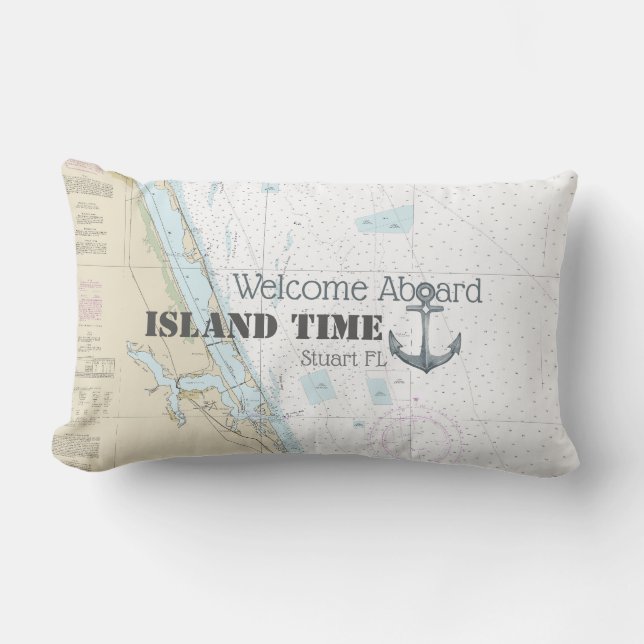 Coussin D'extérieur Accueil nautique authentique à bord + Nom du batea (Recto)