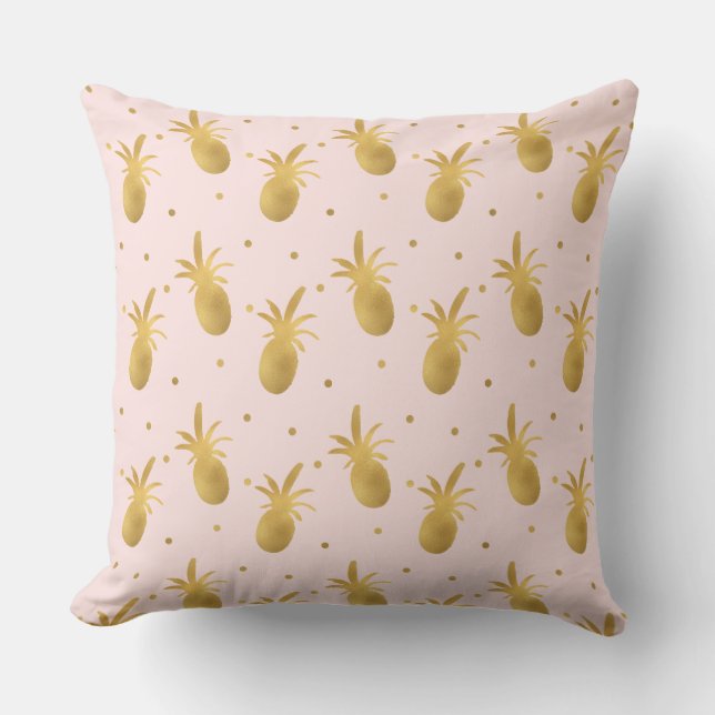 Coussin D'extérieur Aigenilles et points en or rose (Recto)
