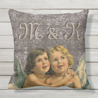 Coussin D'extérieur Aile victorienne d'anges de paires vintages