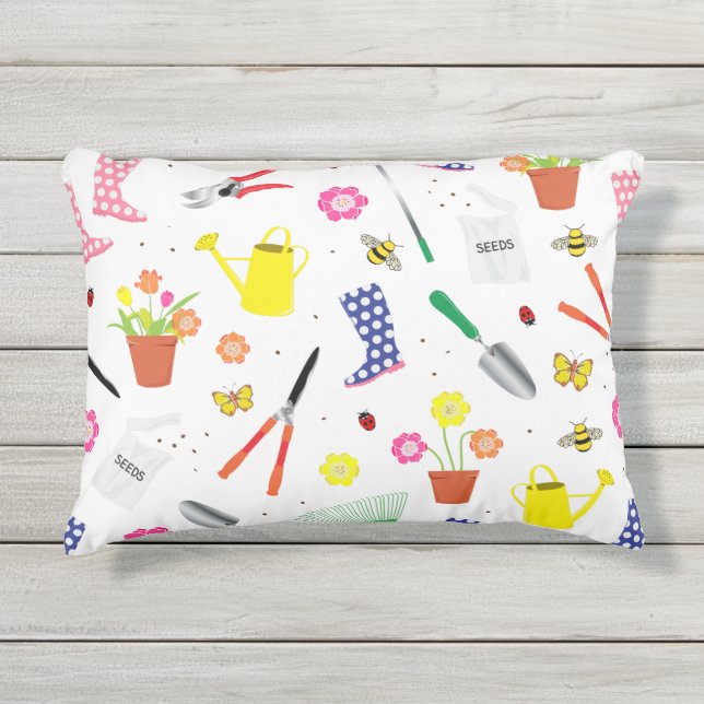 Coussin D'extérieur Amoureux des jardins Cute Motif (Devant)