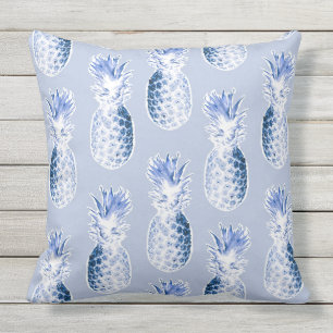 Coussin D'extérieur Ananas coloniaux dans le bleu