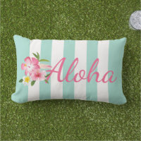 Aqua Rayure Aloha Hibiscus Tropical